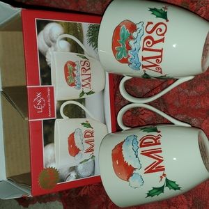 NIB! LENOX Mr. and Mrs. Claus Mugs